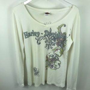 Harley-Davidson Reno Cream Embellished Tee XL